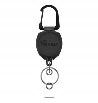 Retraktor Identyfikator osobowy Key-Bak Sidekick Carabin czarny Key Reel