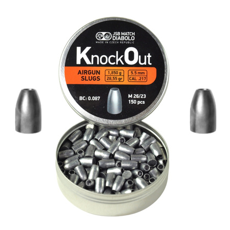 Śrut pocisk do wiatrówki JSB Knockout Slugs .217 5,5 mm 1,850 g 150 szt.