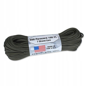 Linka Atwood Rope MFG 550 Paracord olive drab 4 mm x 30 m ORYGINAŁ USA !!