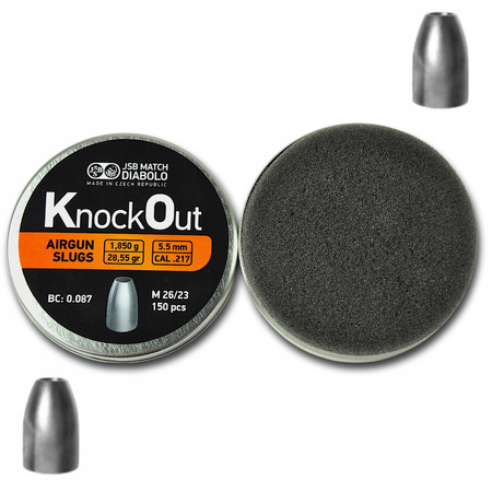 Śrut pocisk do wiatrówki JSB Knockout Slugs .217 5,5 mm 1,850 g 150 szt.