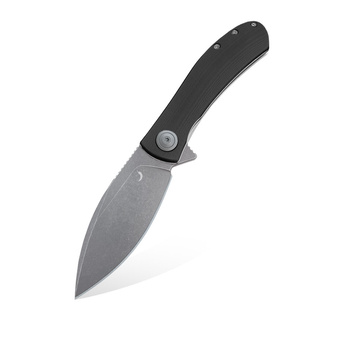 Trollsky Knives Mandu MT013-XL nóż składany D2 Grey Stonewashed Black G10