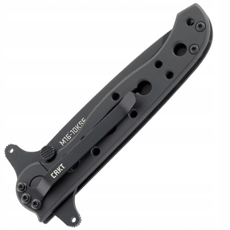 Nóż Składany mały Taktyczny CRKT M16-10KSF EDC z klipsem czarny ząbkowany
