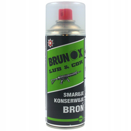 Spray do czyszczenia broni, konserwujący i smarujący Brunox Lub & Cor 400ml