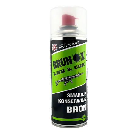 Spray do czyszczenia broni, konserwujący i smarujący Brunox Lub & Cor 400ml
