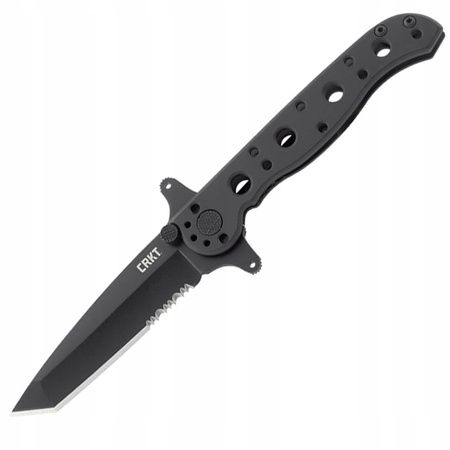 Nóż Składany mały Taktyczny CRKT M16-10KSF EDC z klipsem czarny ząbkowany