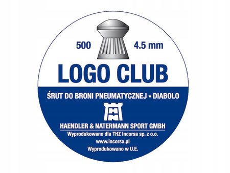 Śrut diabolo H&N Logo Club 4,5 mm 500 szt. do wiatrówki grzybek