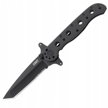 Nóż Składany mały Taktyczny CRKT M16-10KSF EDC z klipsem czarny ząbkowany