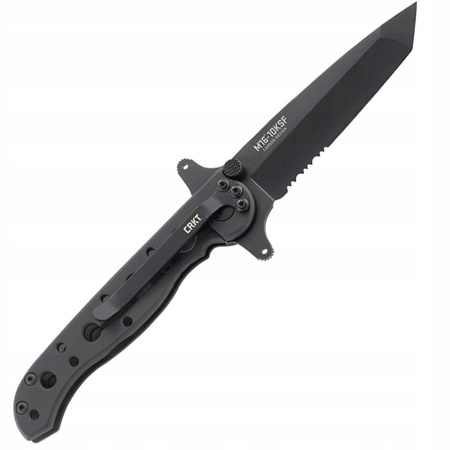 Nóż Składany mały Taktyczny CRKT M16-10KSF EDC z klipsem czarny ząbkowany